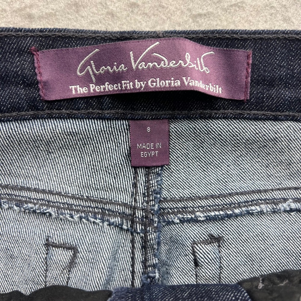 Gloria Vanderbilt Gabby Mid Rise Flare Jeans Dark Wash Womens 8 Short 1779 - Picture 5 of 8